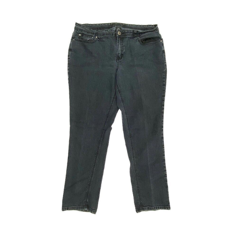 Ashley Stewart Skinny Women's size 16P Black Denim Jeans